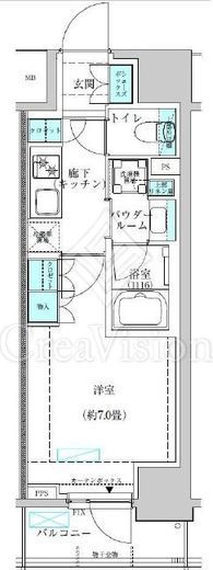 ヴィークブライト蔵前　1205号室　間取り