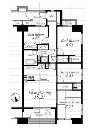アクシア浅草　808号室　間取り