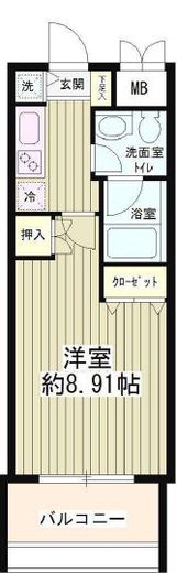 スカイパーク御苑　602号室　間取り