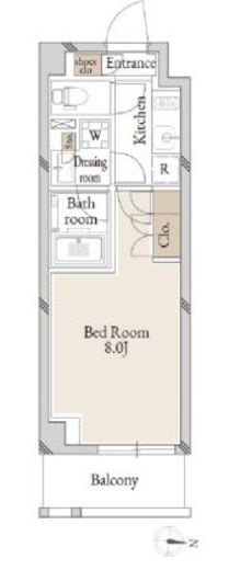 KI-LIGHT KINSHICHO　411号室　間取り