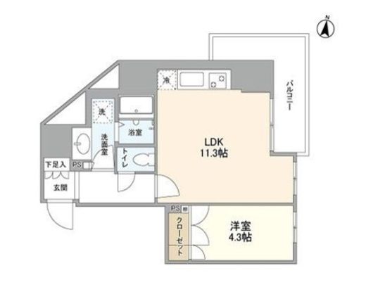 OPEN BLOOM SUMIDA YAHIRO　801号室　間取り