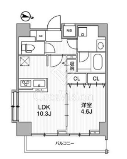 LUNIQ錦糸町 (ルニック錦糸町)　401号室　間取り