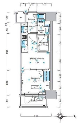 ルフォンプログレ浅草入谷　402号室　間取り