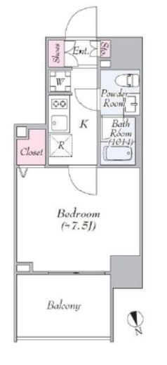 ログ浅草クラシック　1203号室　間取り