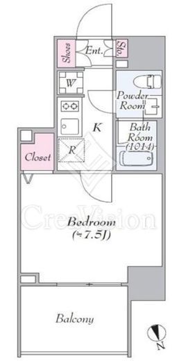 ログ浅草クラシック　803号室　間取り