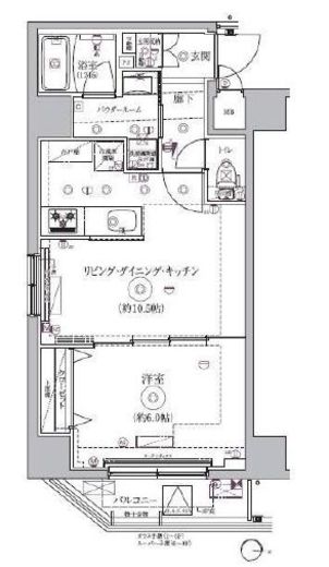リルシア両国緑4丁目　405号室　間取り