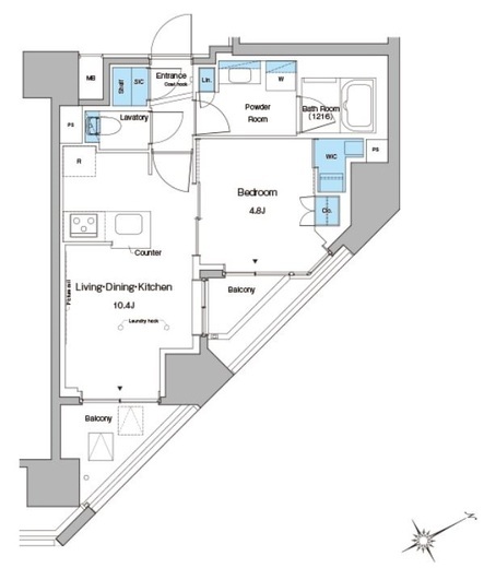 ルフォンプログレ蔵前プレミア　1005号室　間取り