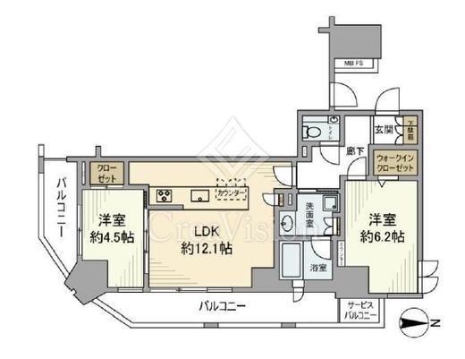 クリオラベルヴィ蔵前　604号室　間取り