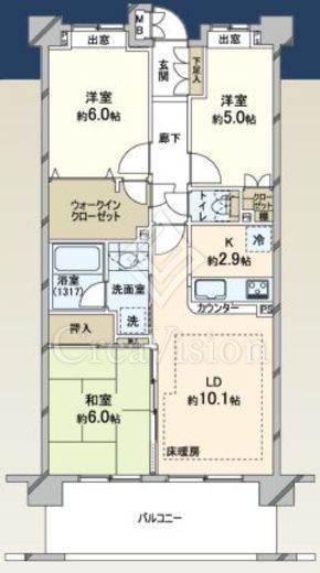 クレストフォルム東京アヴァンセ　1103号室　間取り