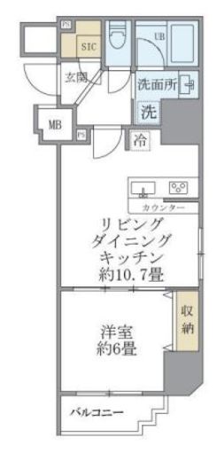 フェリーチェ錦糸町　1404号室　間取り