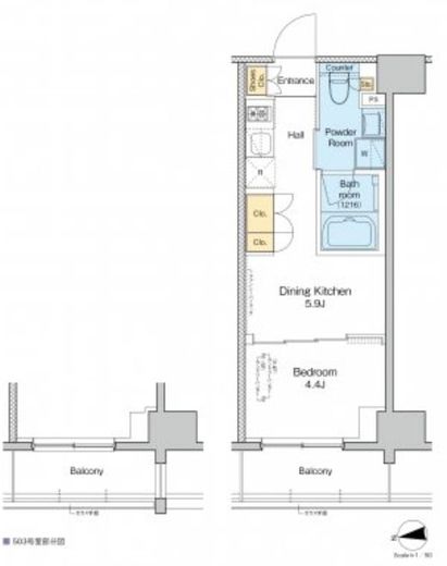 プラウドフラット浅草ディアージュ　504号室　間取り