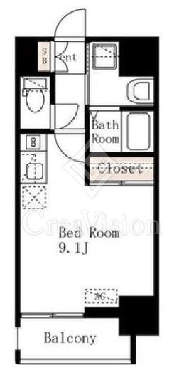 デュオフラッツ上野松が谷　802号室　間取り