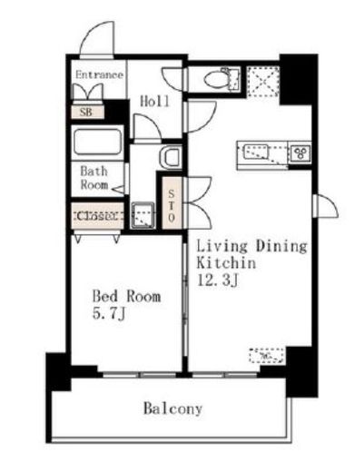 デュオフラッツ上野松が谷　803号室　間取り