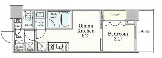 クレストコート押上North　302号室　間取り