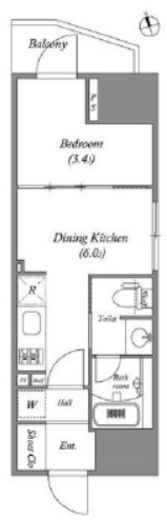 ディームス上野　1001号室　間取り