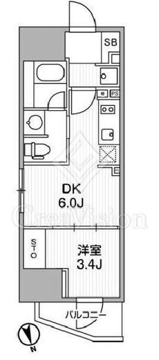 ディームス上野　501号室　間取り