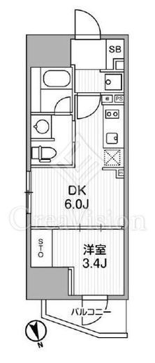 ディームス上野　601号室　間取り