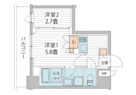 ヴァンクール菊川駅前　602号室　間取り