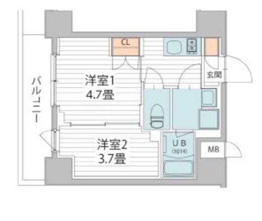 ヴァンクール菊川駅前　604号室　間取り