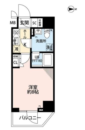 プレール・ドゥーク住吉4　1301号室　間取り