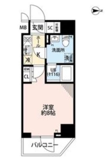 プレール・ドゥーク住吉4　801号室　間取り