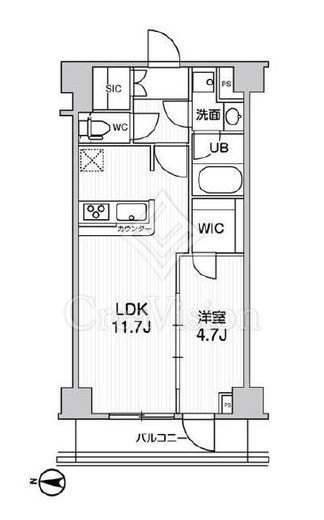 ジェノヴィア本所吾妻橋2スカイガーデン　602号室　間取り