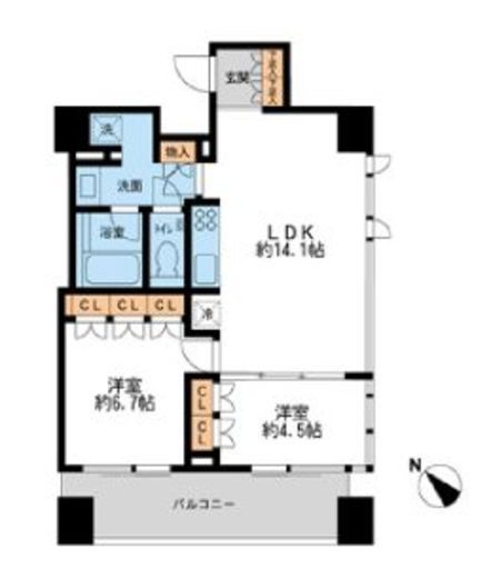 プロスペクトKALON三ノ輪　1402号室　間取り