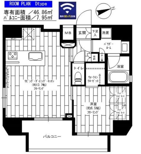 ステージファースト上野松が谷アジールコート　1202号室　間取り