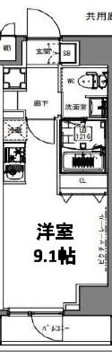 S-RESIDENCE亀戸lume　802号室　間取り