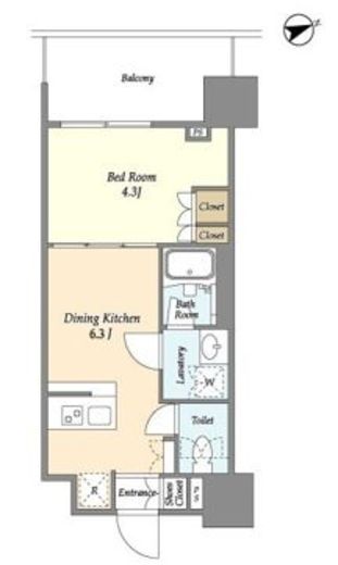 ヴィラクレール浅草　804号室　間取り