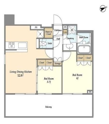 ヴィラクレール浅草　902号室　間取り