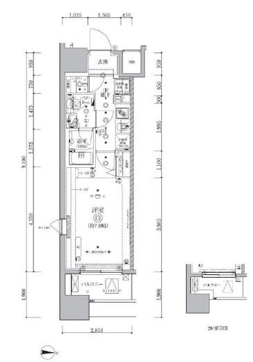 ALTERNA亀戸 (オルタナ亀戸)　1201号室　間取り