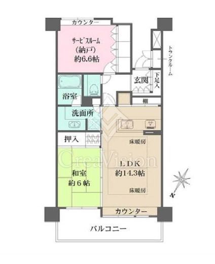 ルネ上野桜木　211号室　間取り