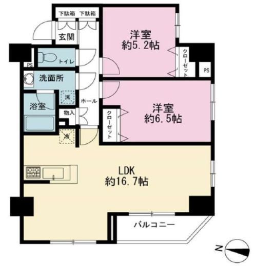 ミルーナヒルズ錦糸町　801号室　間取り