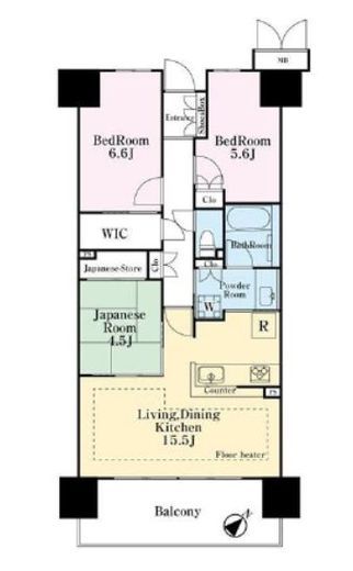 レジデントプレイス西葛西　9F1号室　間取り