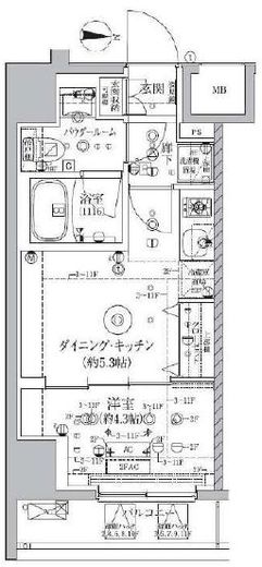 アルテシモ クレルトルテ　1007号室　間取り
