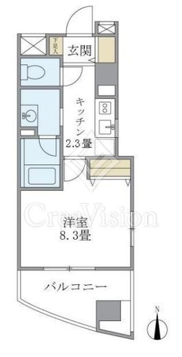 サンハイツ浅草　801号室　間取り