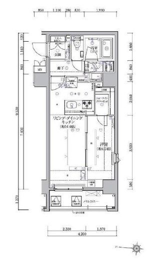 アルテシモソロ　1003号室　間取り