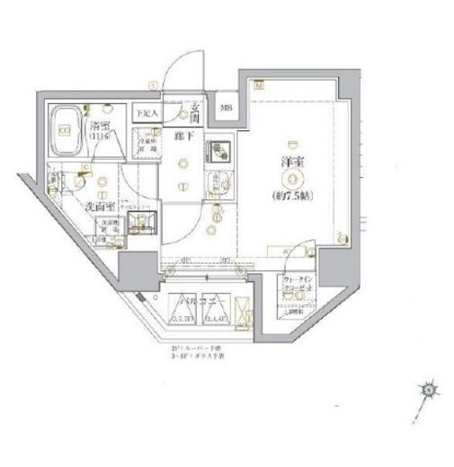 ベルシード門前仲町Ⅱ　803号室　間取り