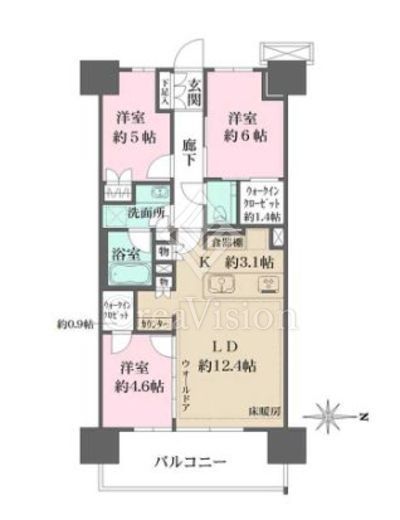 猿江恩賜公園レジデンス　813号室　間取り