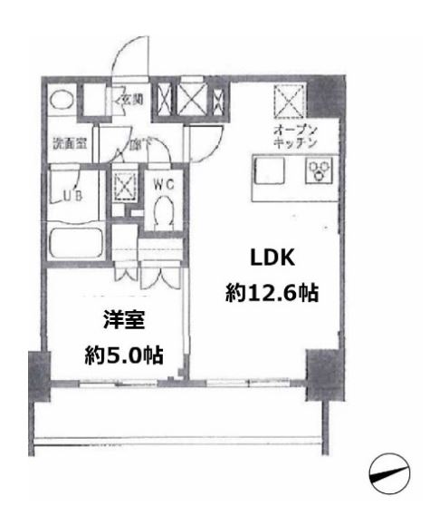カスタリア門前仲町２　401号室　間取り