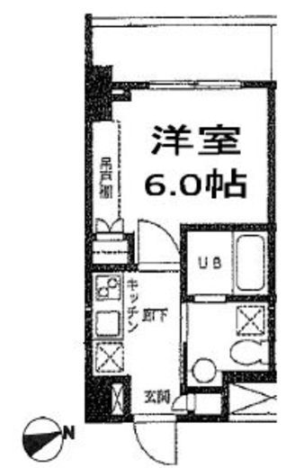 カスタリア門前仲町2　408号室　間取り