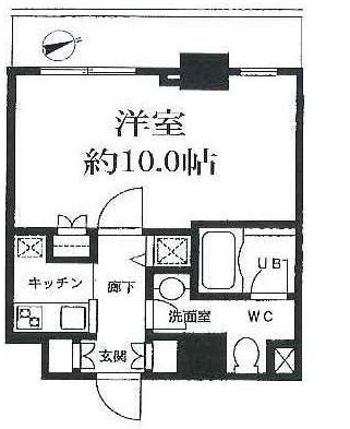 カスタリア門前仲町2　411号室　間取り