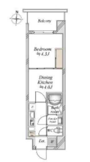 ドゥーエ両国Ⅲ　402号室　間取り