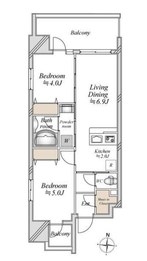 ドゥーエ両国Ⅲ　501号室　間取り