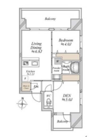 ドゥーエ両国Ⅲ　805号室　間取り
