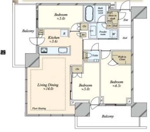 プラウドタワー小岩ファースト　1311号室　間取り