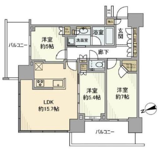 プラウドタワー小岩ファースト　2209号室　間取り