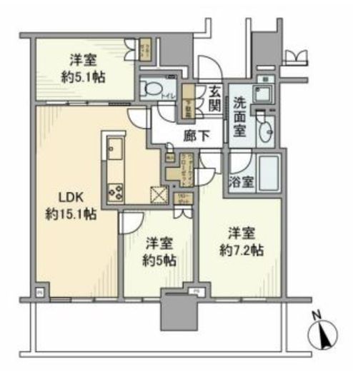 プラウドタワー小岩ファースト　2005号室　間取り