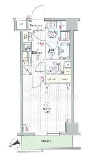スカイコートグランデ清澄白河　104号室　間取り